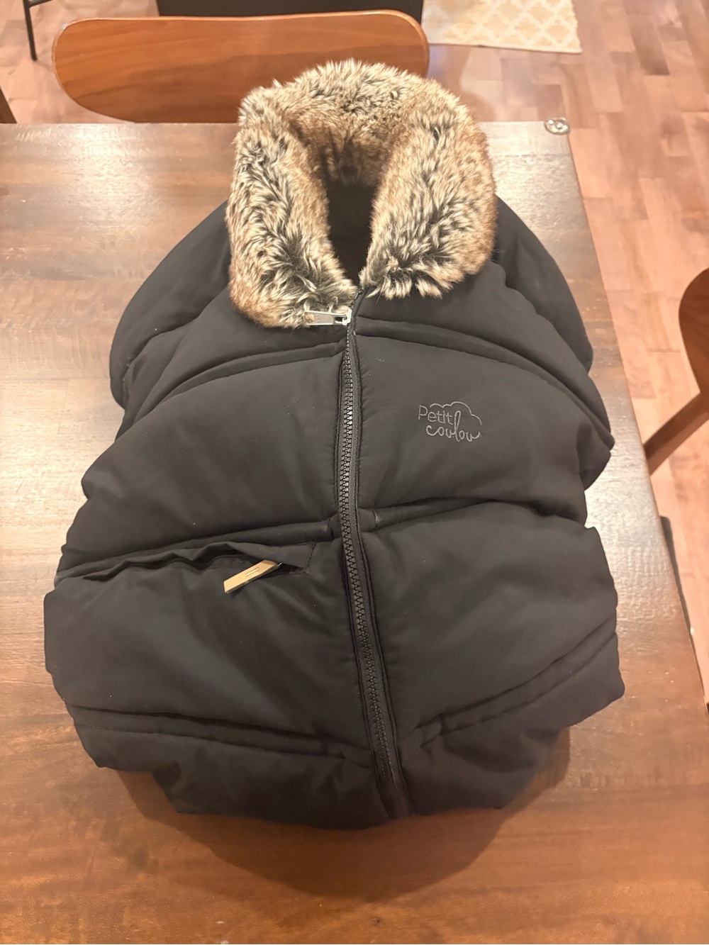 Petit Coulou Original Black Winter Baby Car Seat Cover (up to -25 degrees c)
